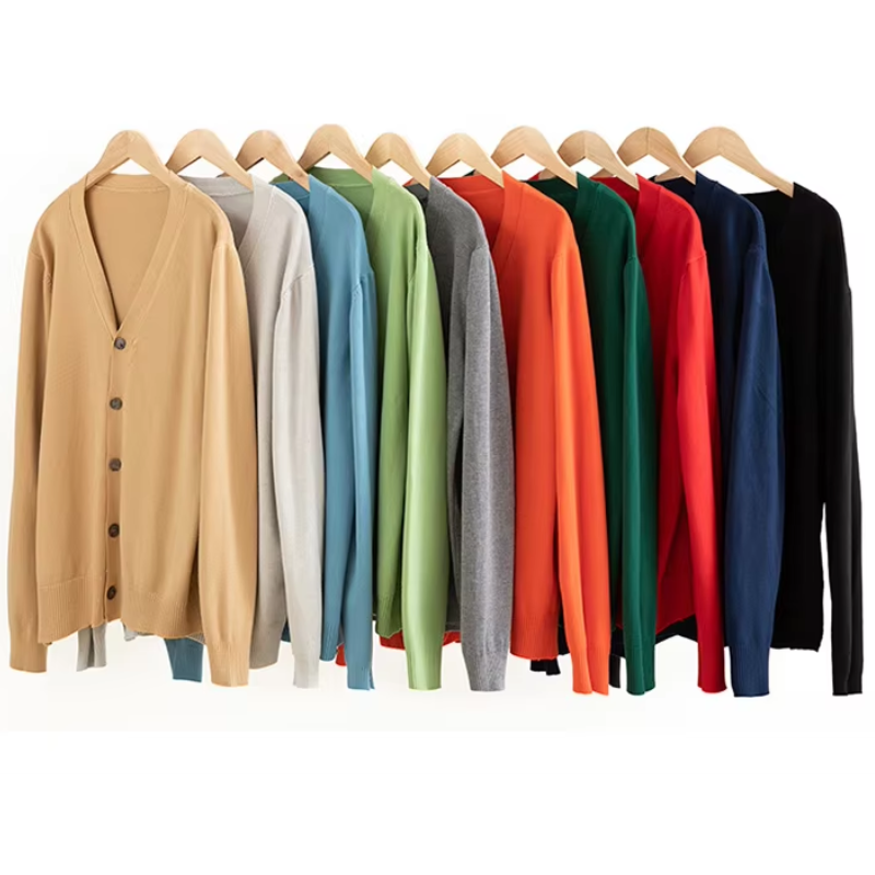 Herren Strickjacke Mit Knöpfen, Leichter Stoff, Klassischer V-ausschnitt