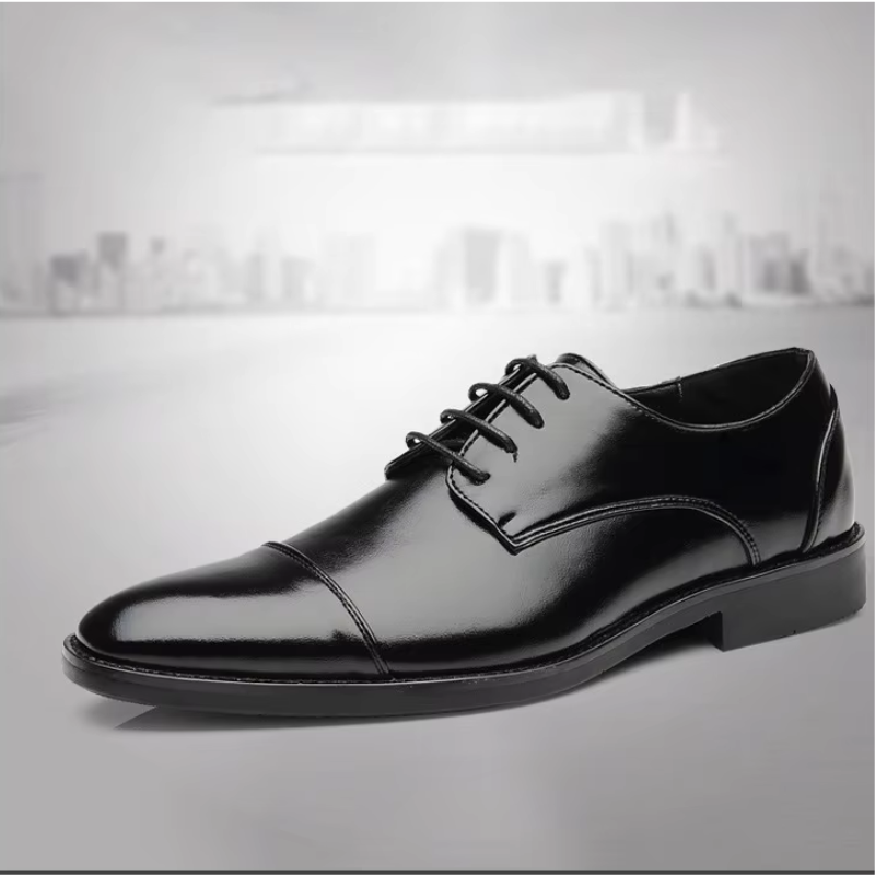 Herren Luxuriöse Leder Herrenschuhe Mit Schnürung Und Polierter Oberfläche