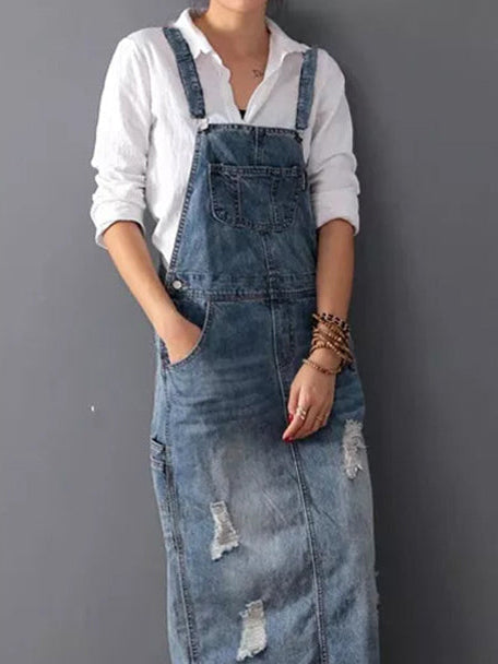 Fudus | Trendiges Denim Latzkleid