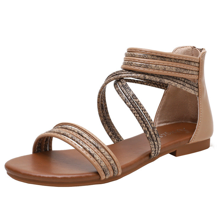 Damen Sandalen Mit Geflochtenen Riemen