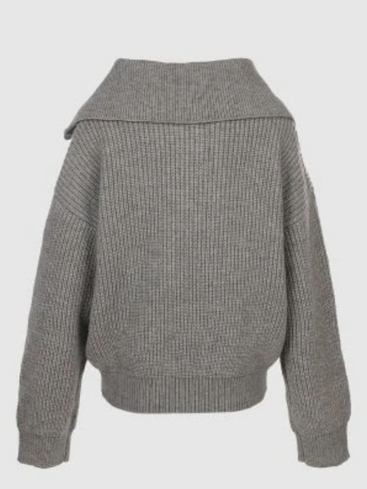 Fudus Damen Woll Pullover Winddicht Mit Reißverschluss Warm Weich