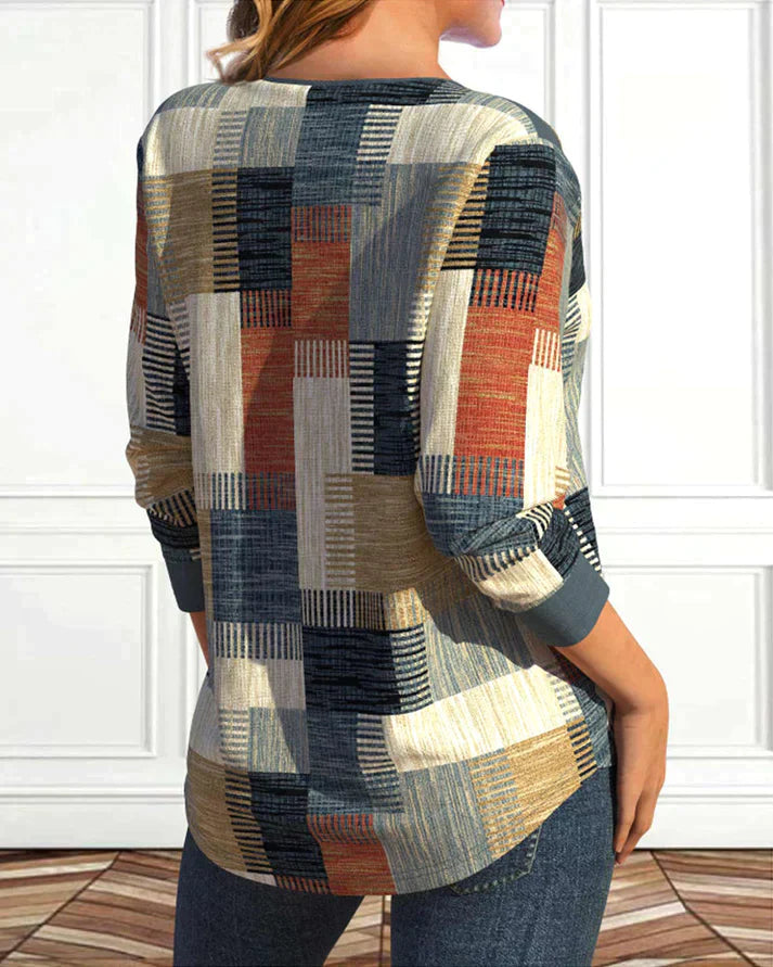 Fudus Damen Oberteil Mit Geometrischem Druck Atmungsaktiv Und Elegant