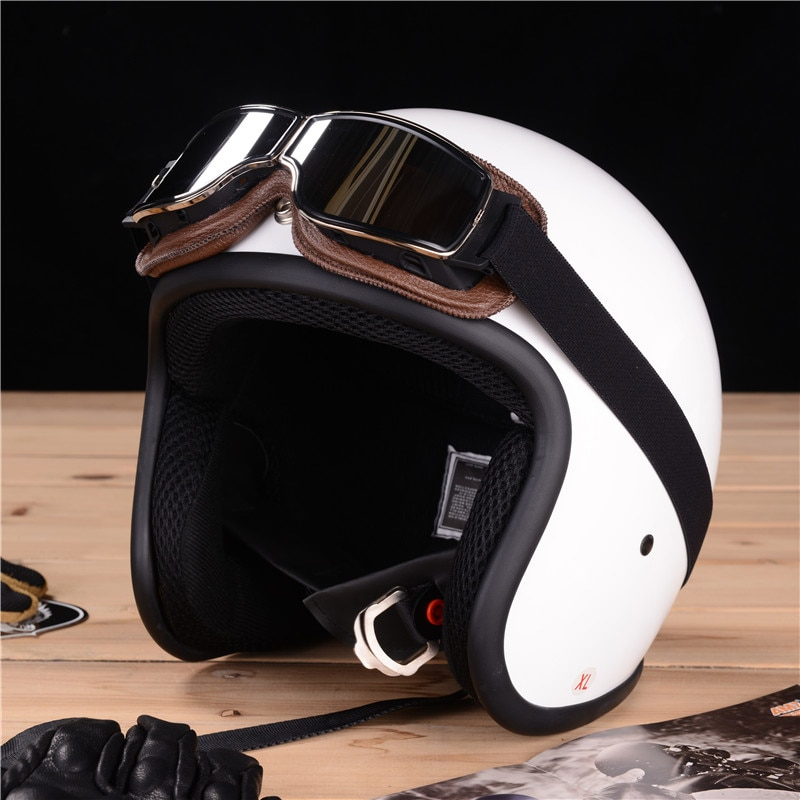 Motorradbrille Leder Weinlese Chic
