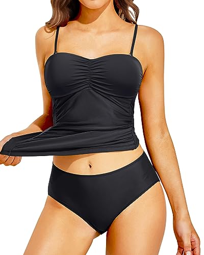 Damen Bauchkontrolle Zweiteilige Full Coverage Badeanzüge