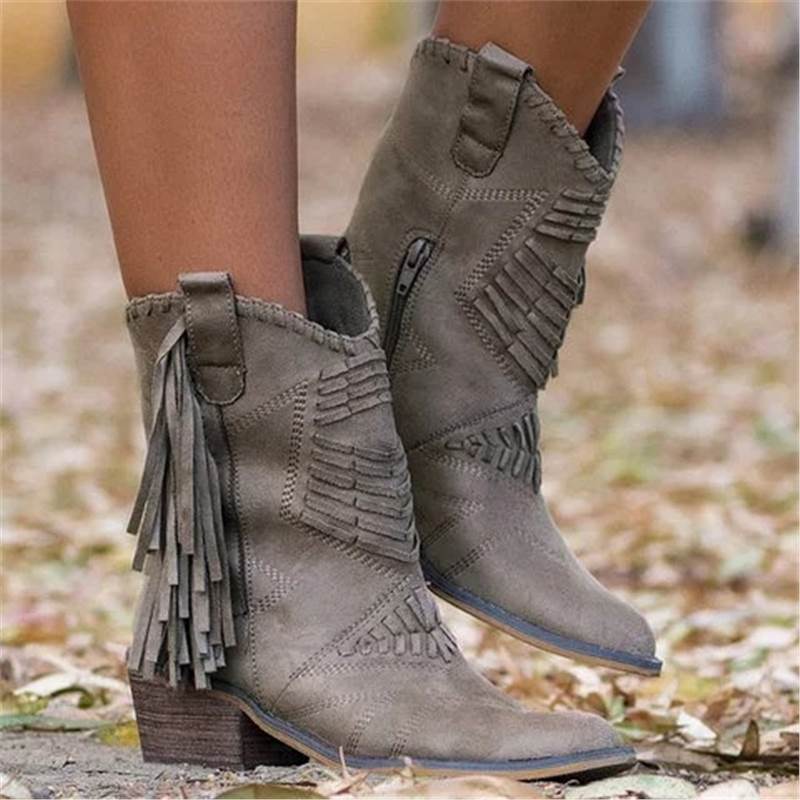Fudus | Stilvolle Damen Stiefel Mit Fransen