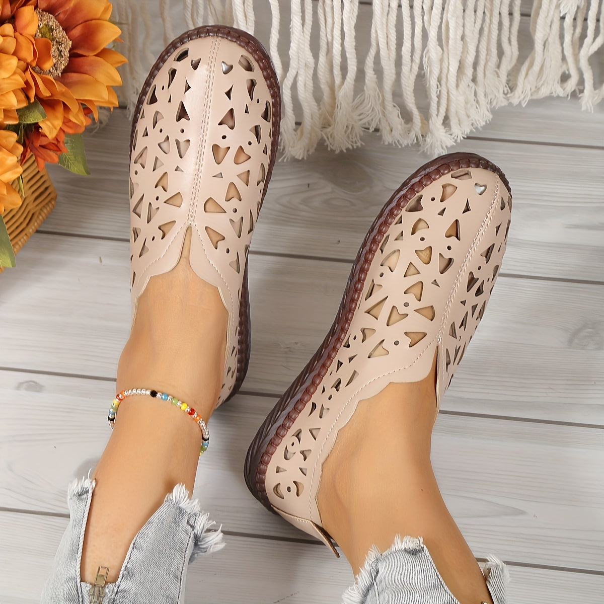 Damen Durchbrochene Flats