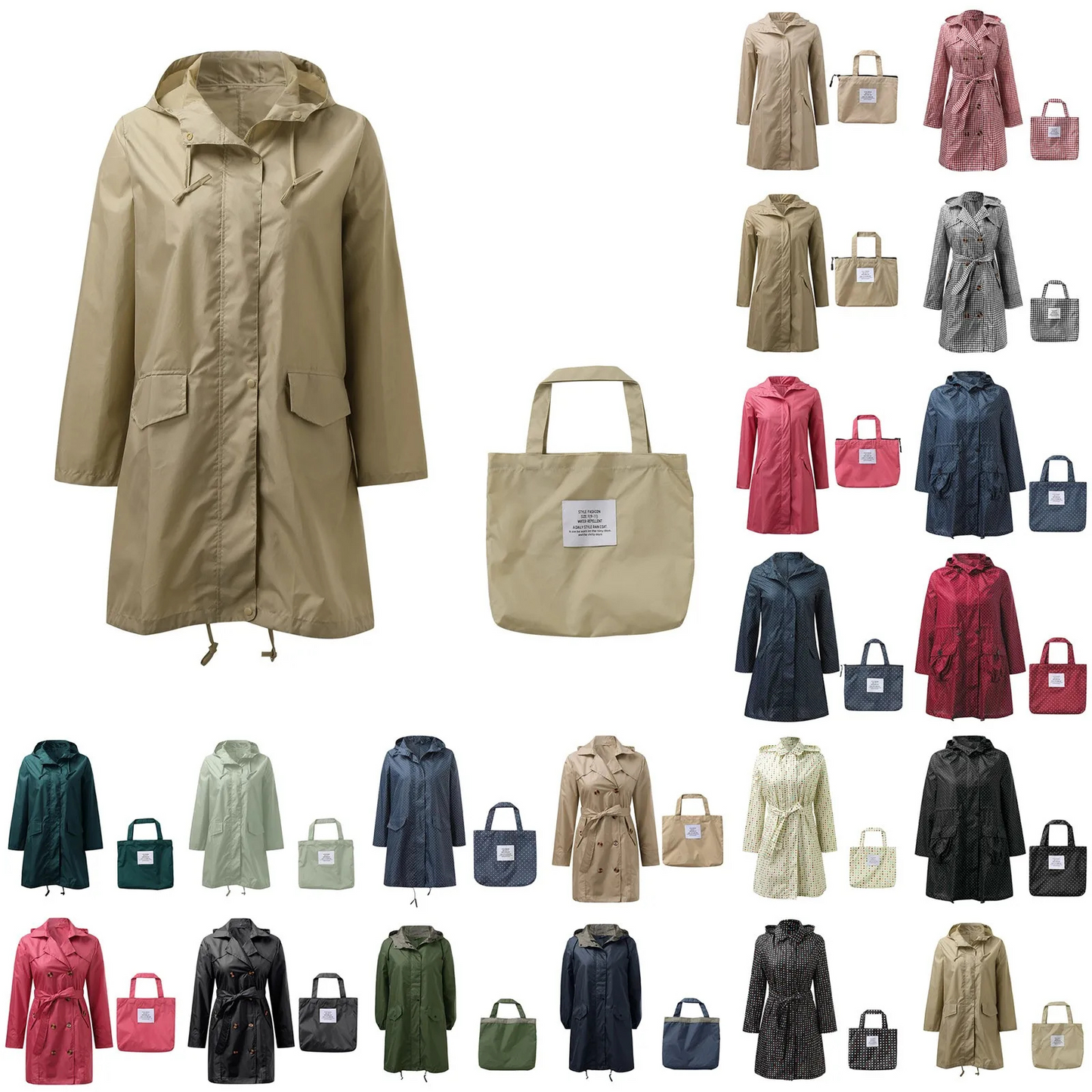 Damen Faltbare Regenjacke Mit Kapuze Leicht Wasserabweisend