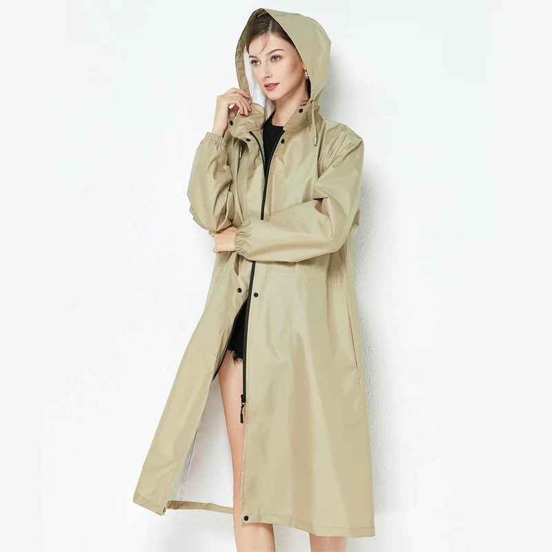 Leichtgewicht wasserdichte Damen Regenjacke mit Kapuze für draußen