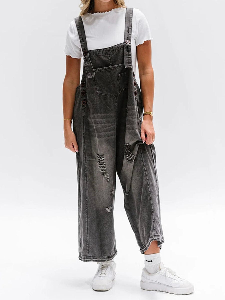 Damen Ärmelloser Lockere Denim Overall Für Lässigen Stil