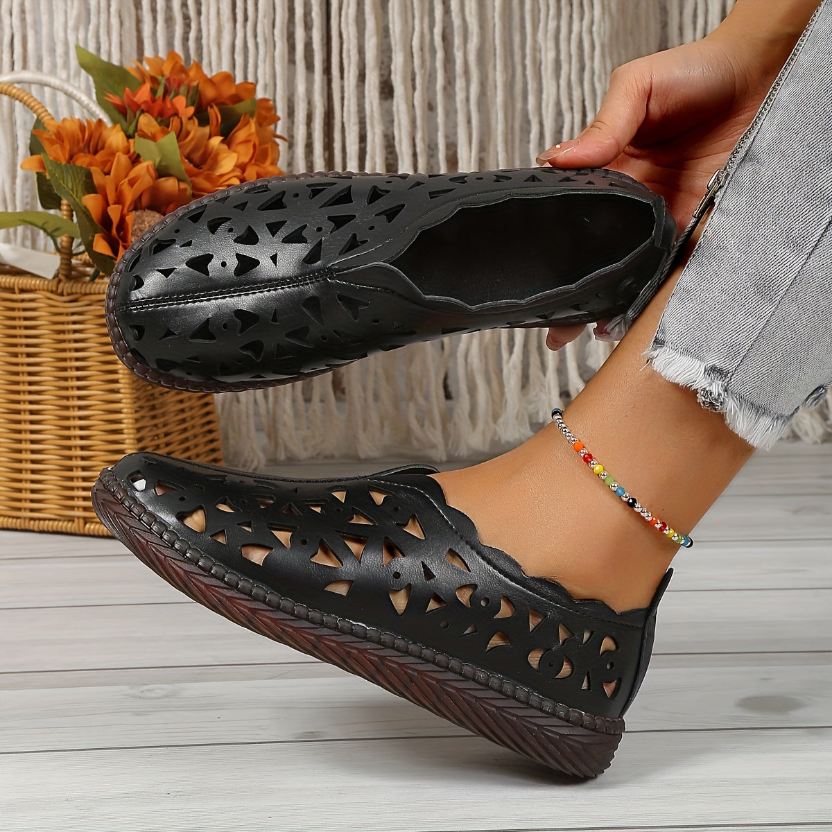 Damen Durchbrochene Flats