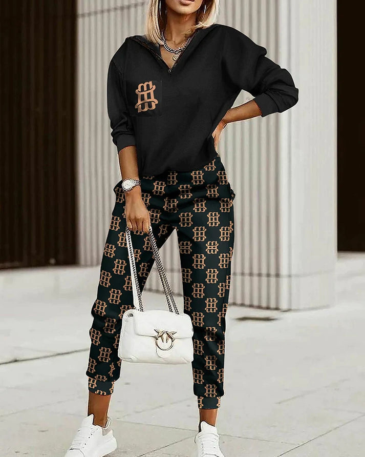 Damen Trainingsanzug Glänzend Elegant Modern Atmungsaktiv