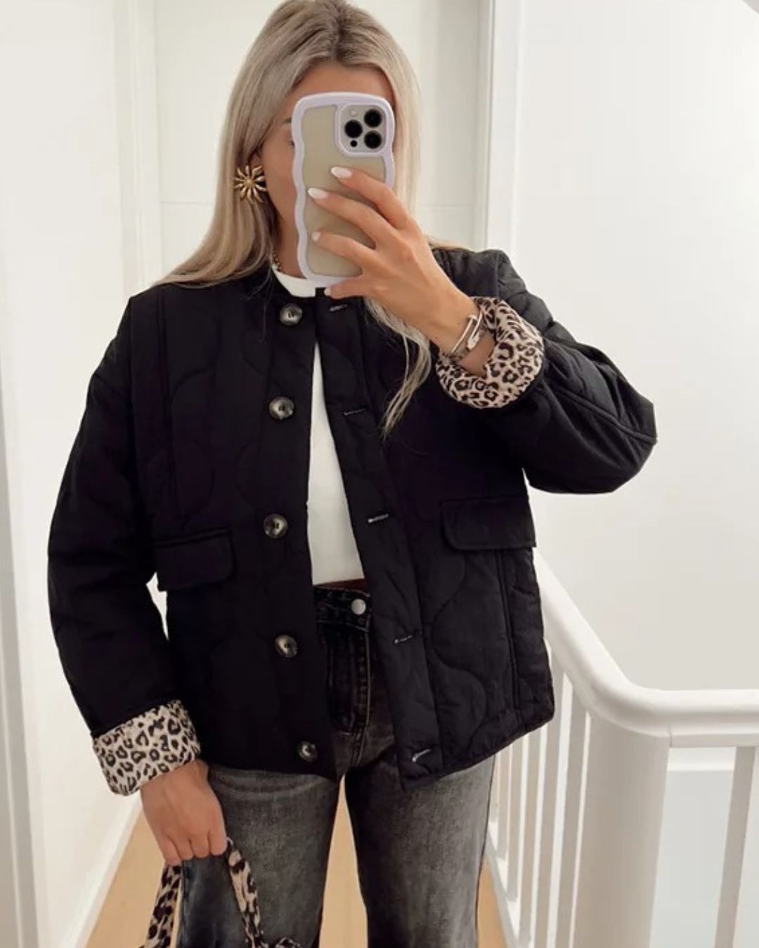 Fudus | Trendy Jacke Mit Leopardenfutter