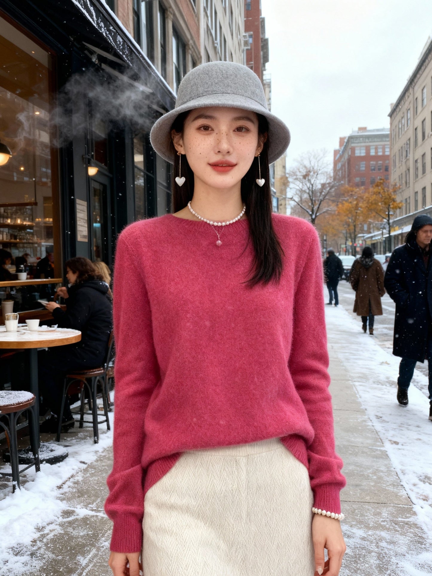 Fudus | Weicher Elegenter Wohlfühlpullover Rundhals Strick