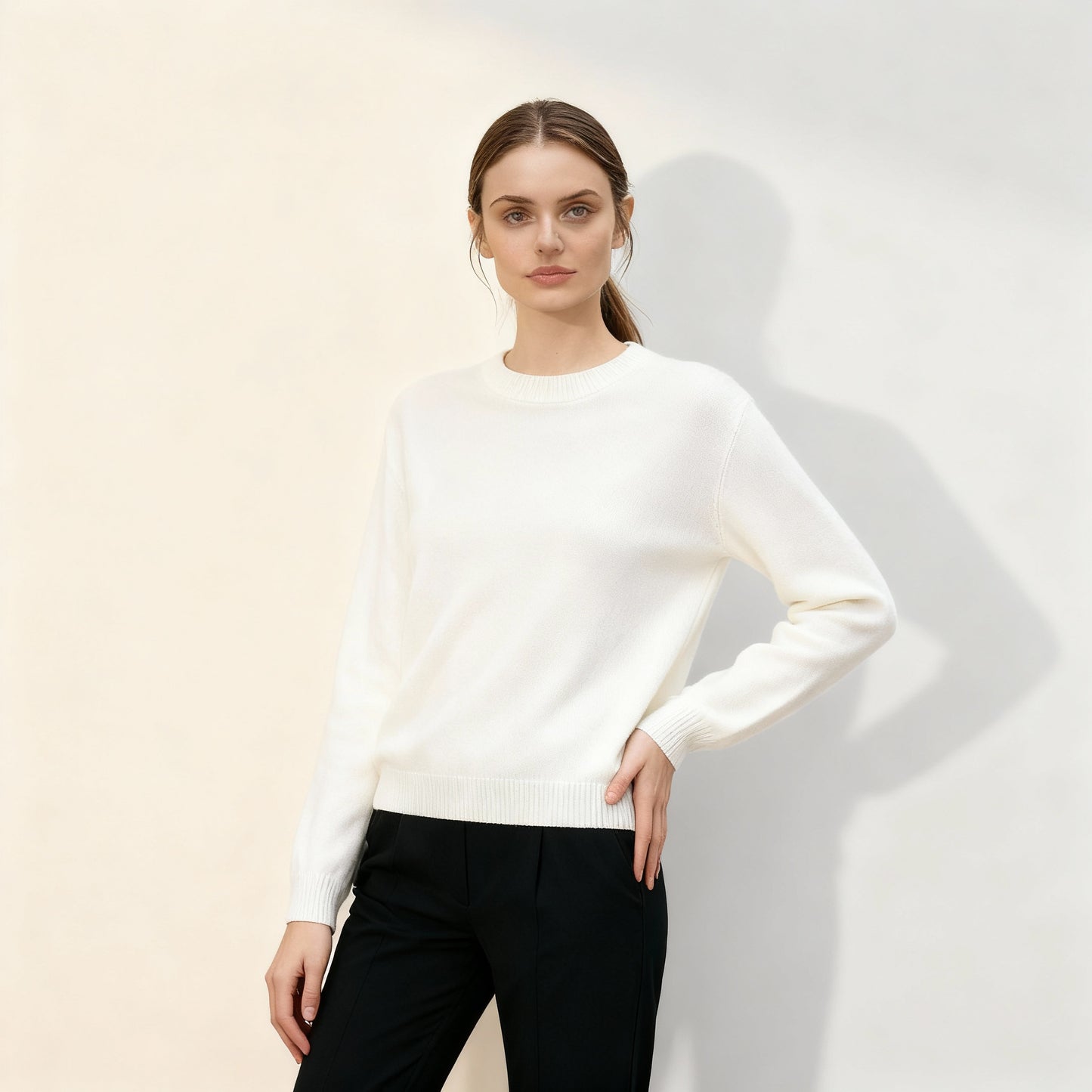 Ganzjähriger Premium Strickmode Weicher Kaschmir Basic Pullover