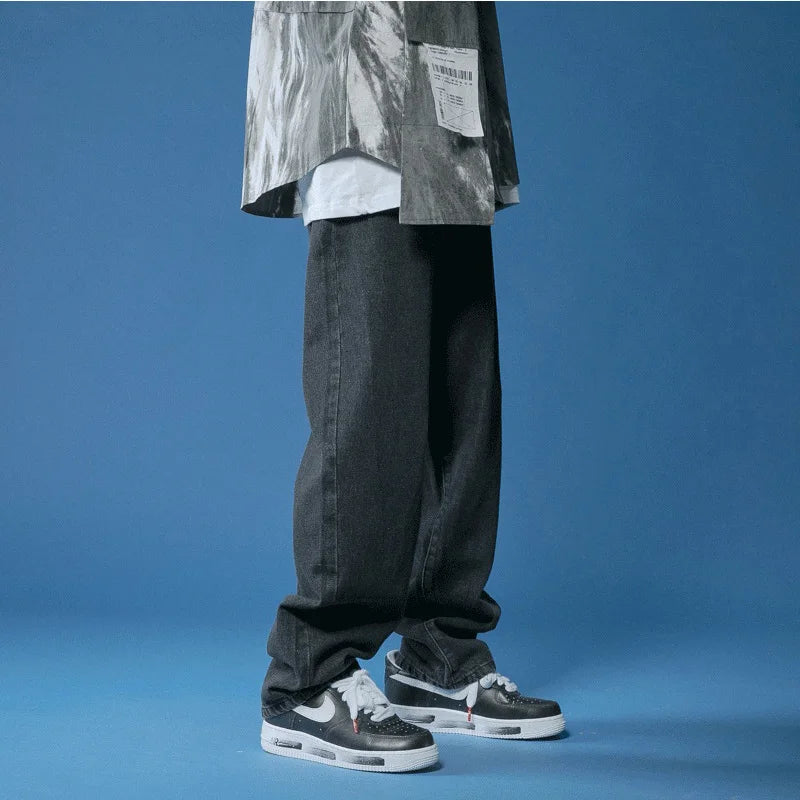 Herren Jeans Baggy Hose, Trendige Streetwear