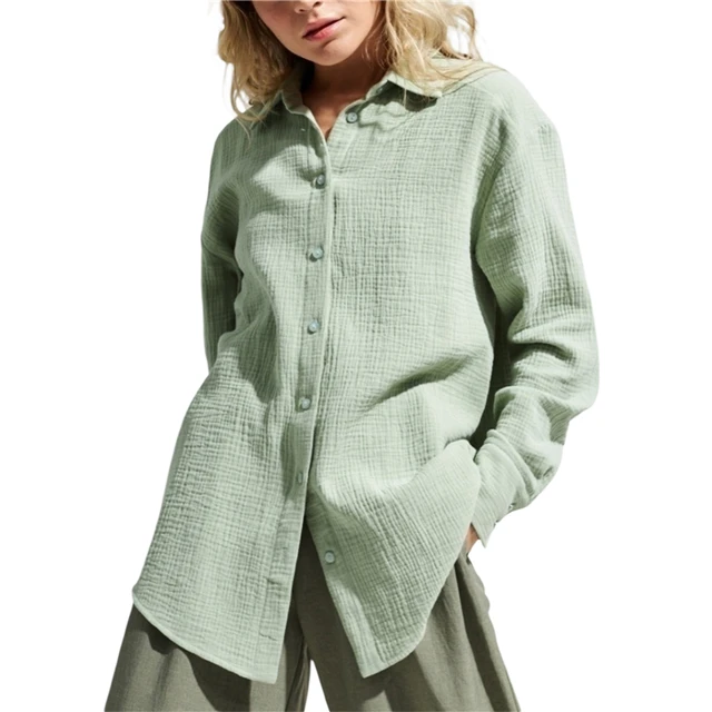 Damen Baumwollhemd Klassischer Schnitt