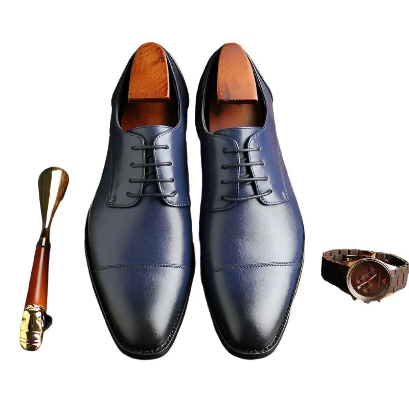 Herren Retro Derby Schuhe Aus Leder