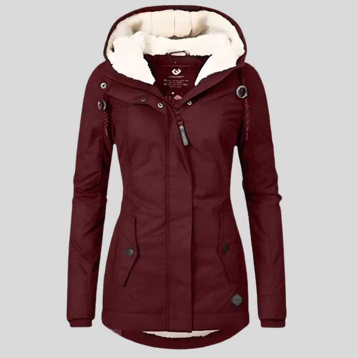Damen Wasserdichte Winterjacke Mit Kapuze Und Kuscheligem Futter