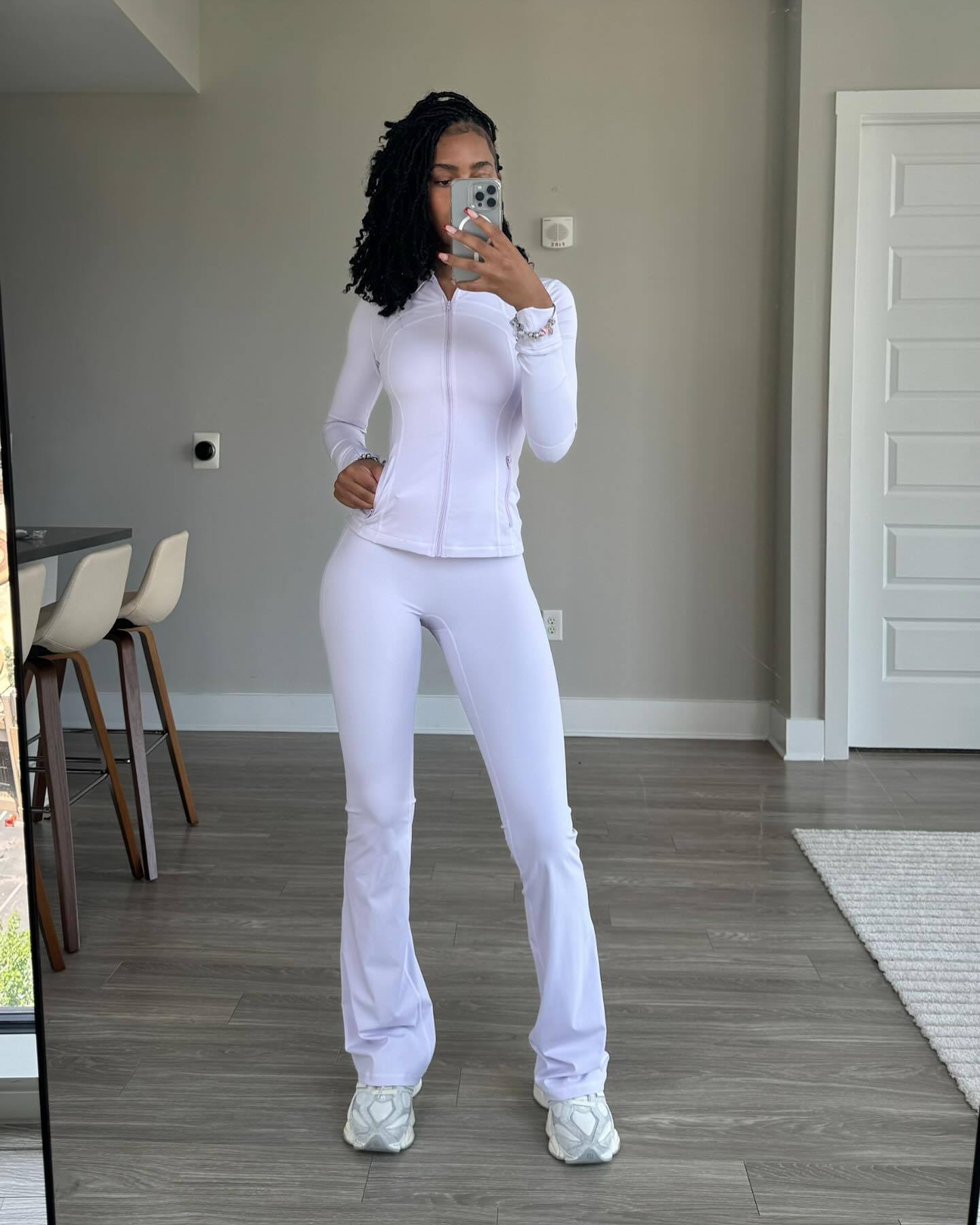 Damen Sportliche Funktionsjacke und Leggings Set Fudus