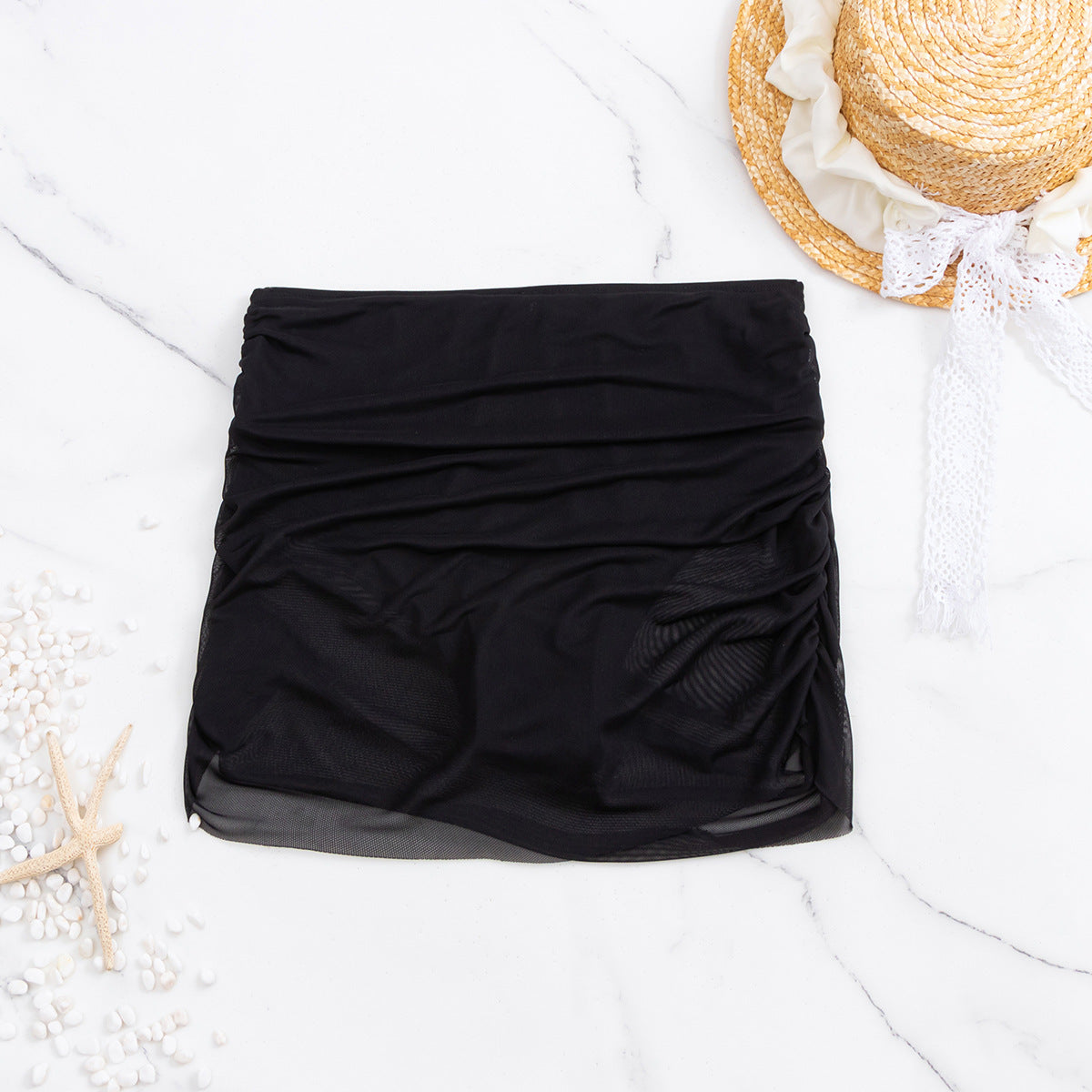 Damen Baderock Mit Transparenten Einsätzen Verstellbarer Bund