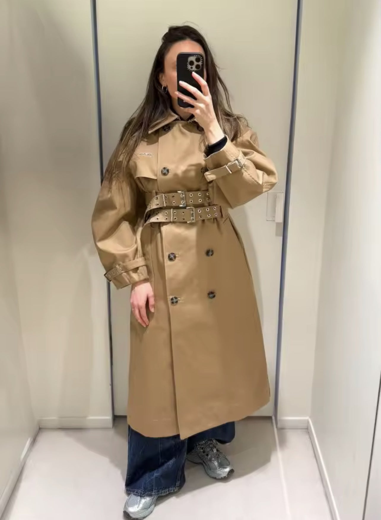 Damen cropped Trenchcoat Jacke Fudus