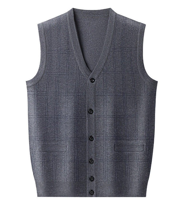 Damen Weste mit Karomuster und Knopfleiste Fudus