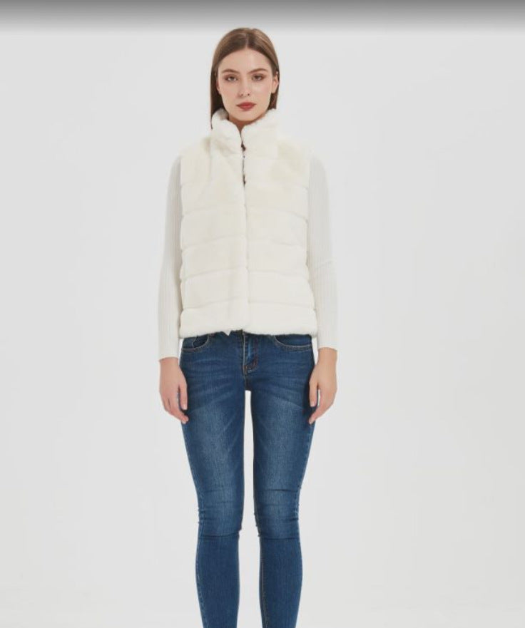 Damen Steppweste mit hohem Kragen und trendigem Schnitt Fudus