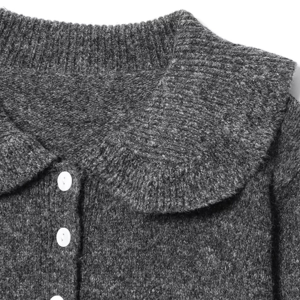 Damen Strickjacke mit kragen und dekorativen Knöpfen Fudus