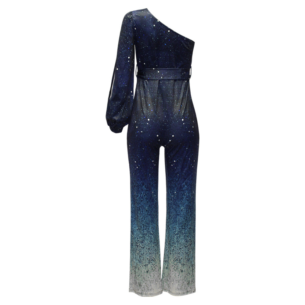 Damen Retro Disco Outfit mit Einem Ärmel