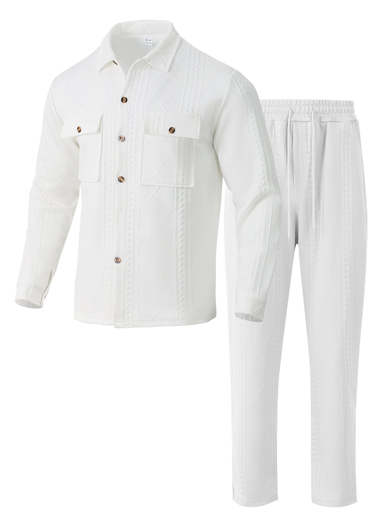 Herren modischer Trainingsanzug mit strukturiertem Oberteil und elastischem Bund Fudus