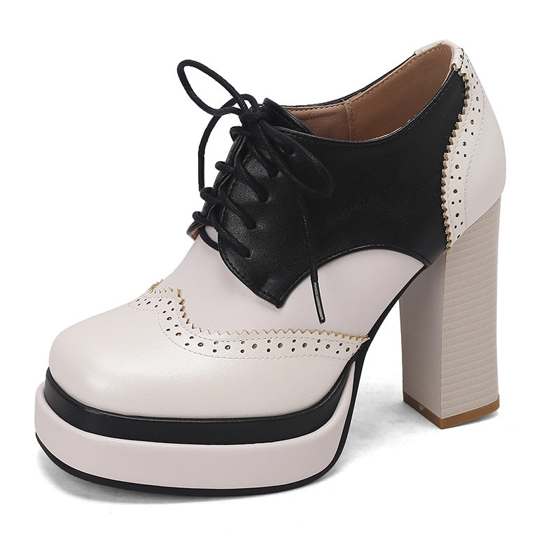 Damen Schnürpumps mit auffälligem Blockabsatz Fudus