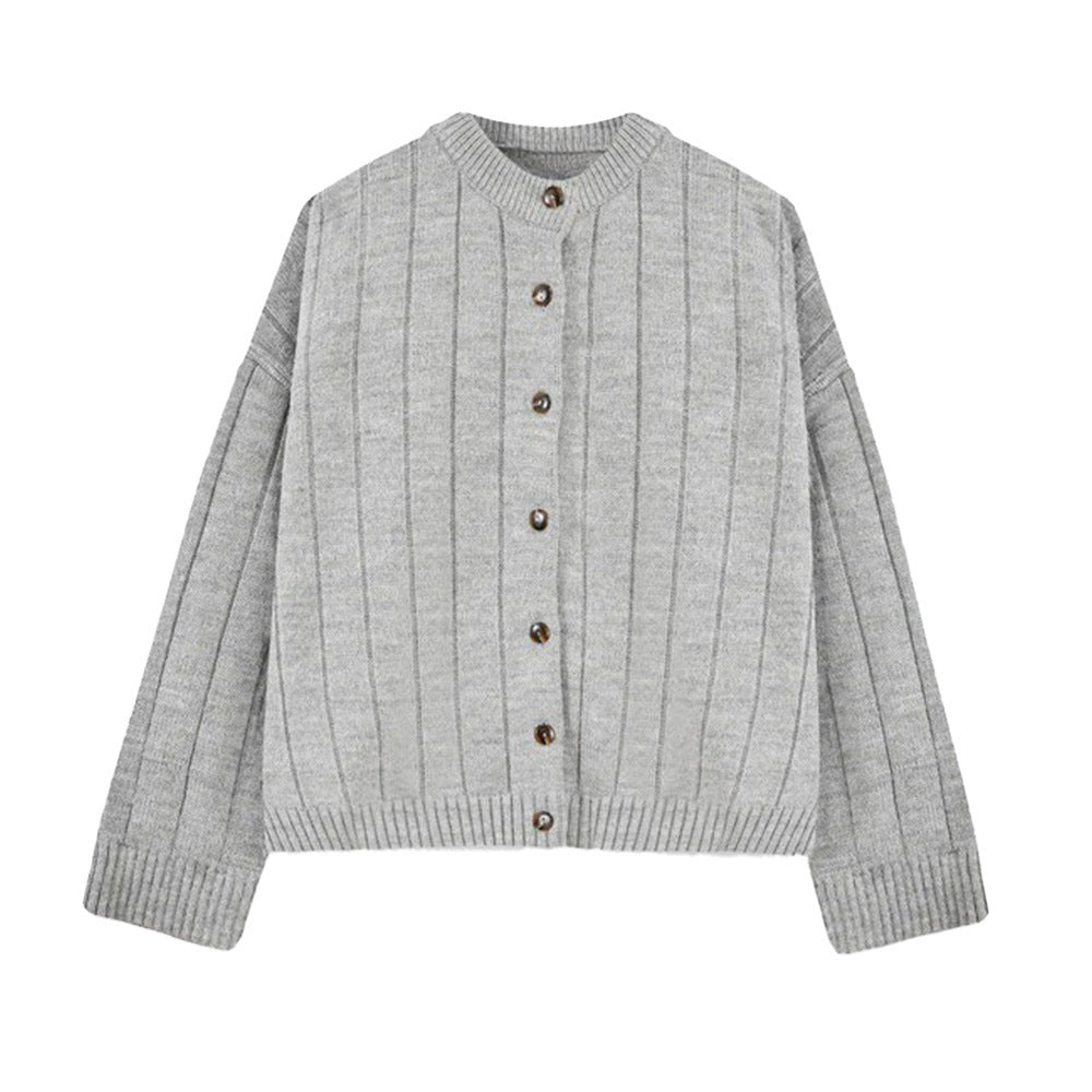 Damen Softes Strickjacken mit Knöpfen Fudus