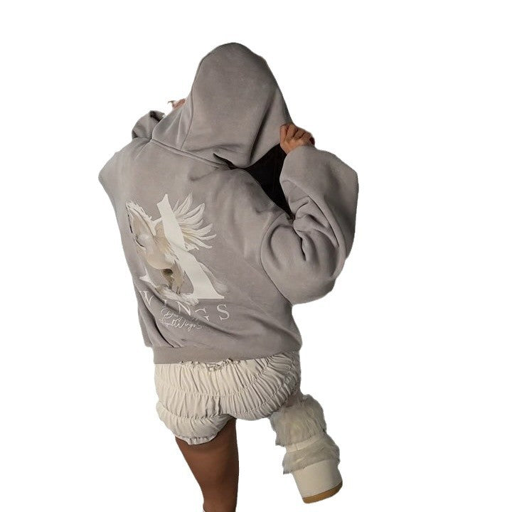 Damen Kapuzenpullover mit kreativem Pegasus-Design Fudus