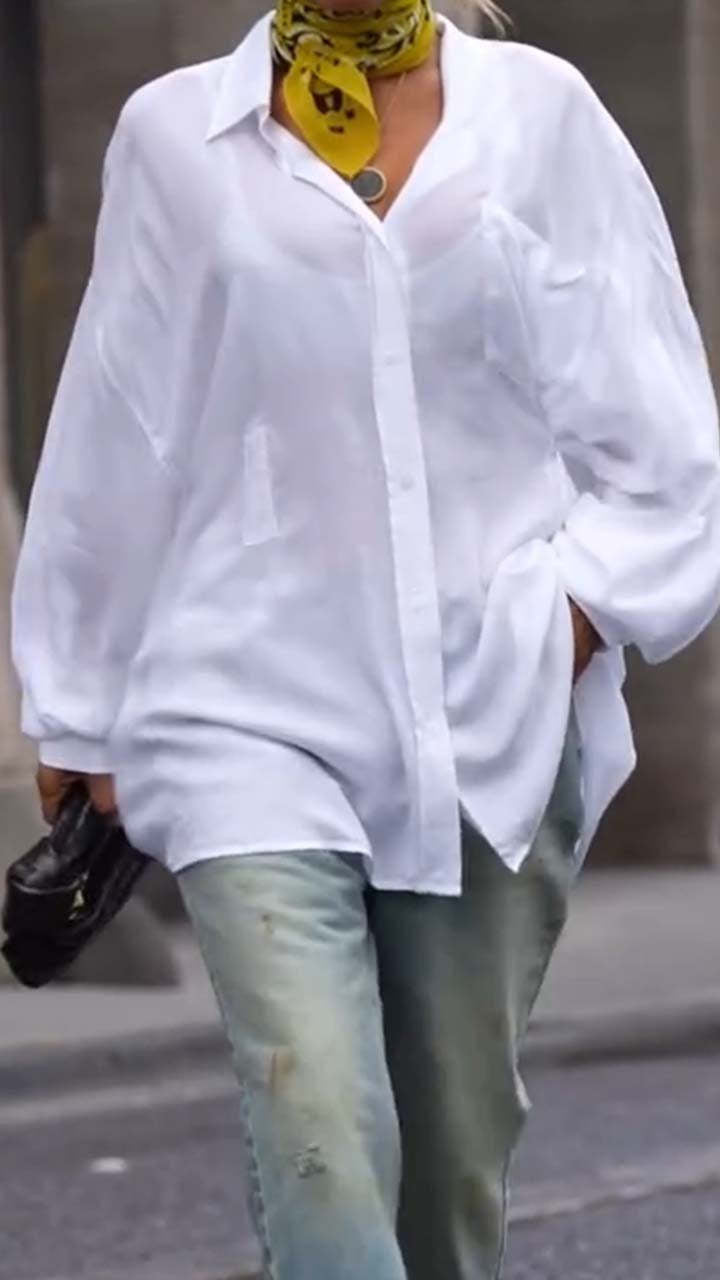 Damen elegante Longbluse mit lockerer Passform Fudus