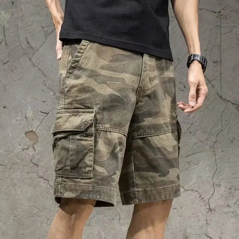 Herren Cargo Shorts Camouflage Muster Stylisch Luftig Bequem