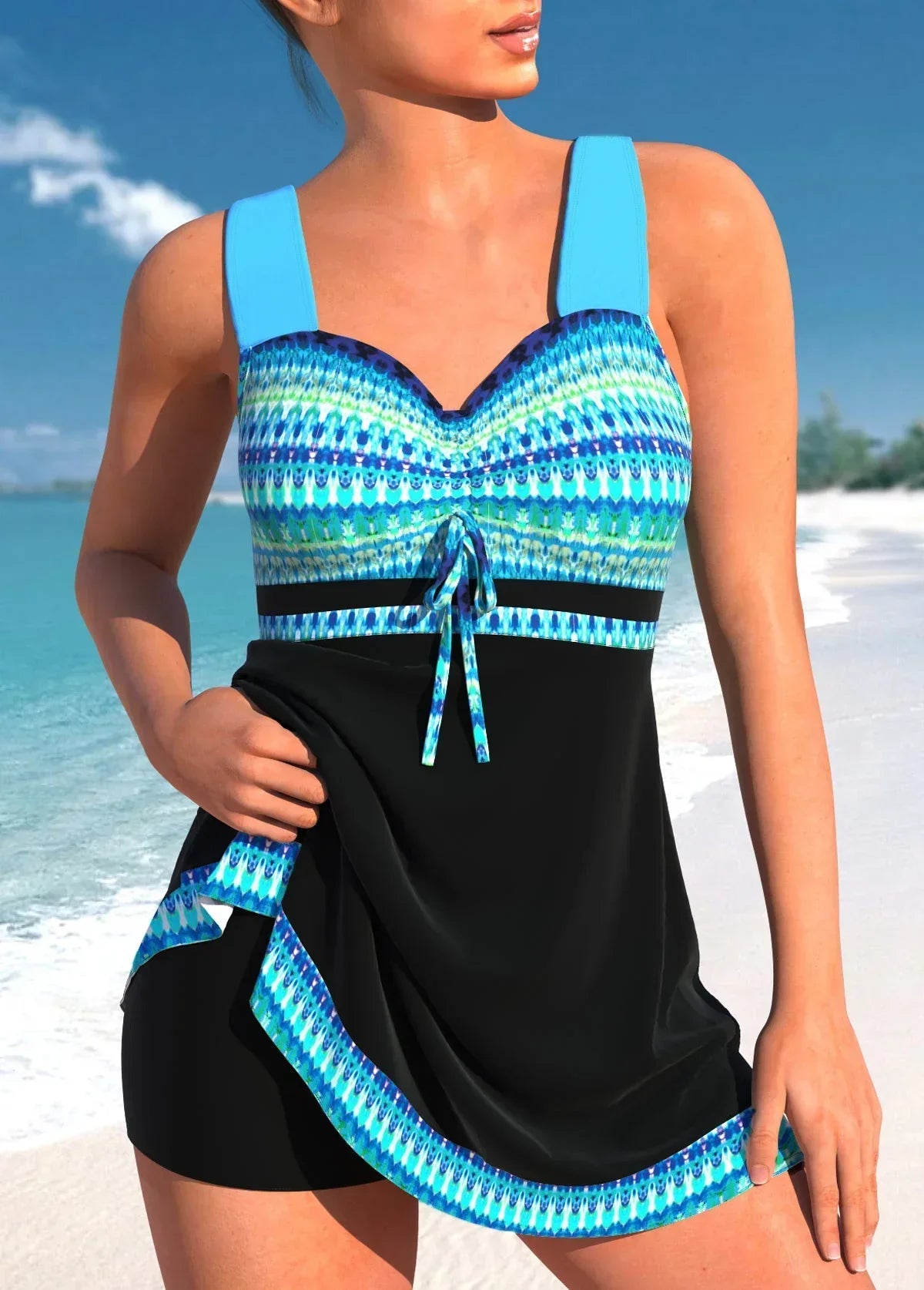 Stilvolles Bauchkontrolle-Tankini-Set