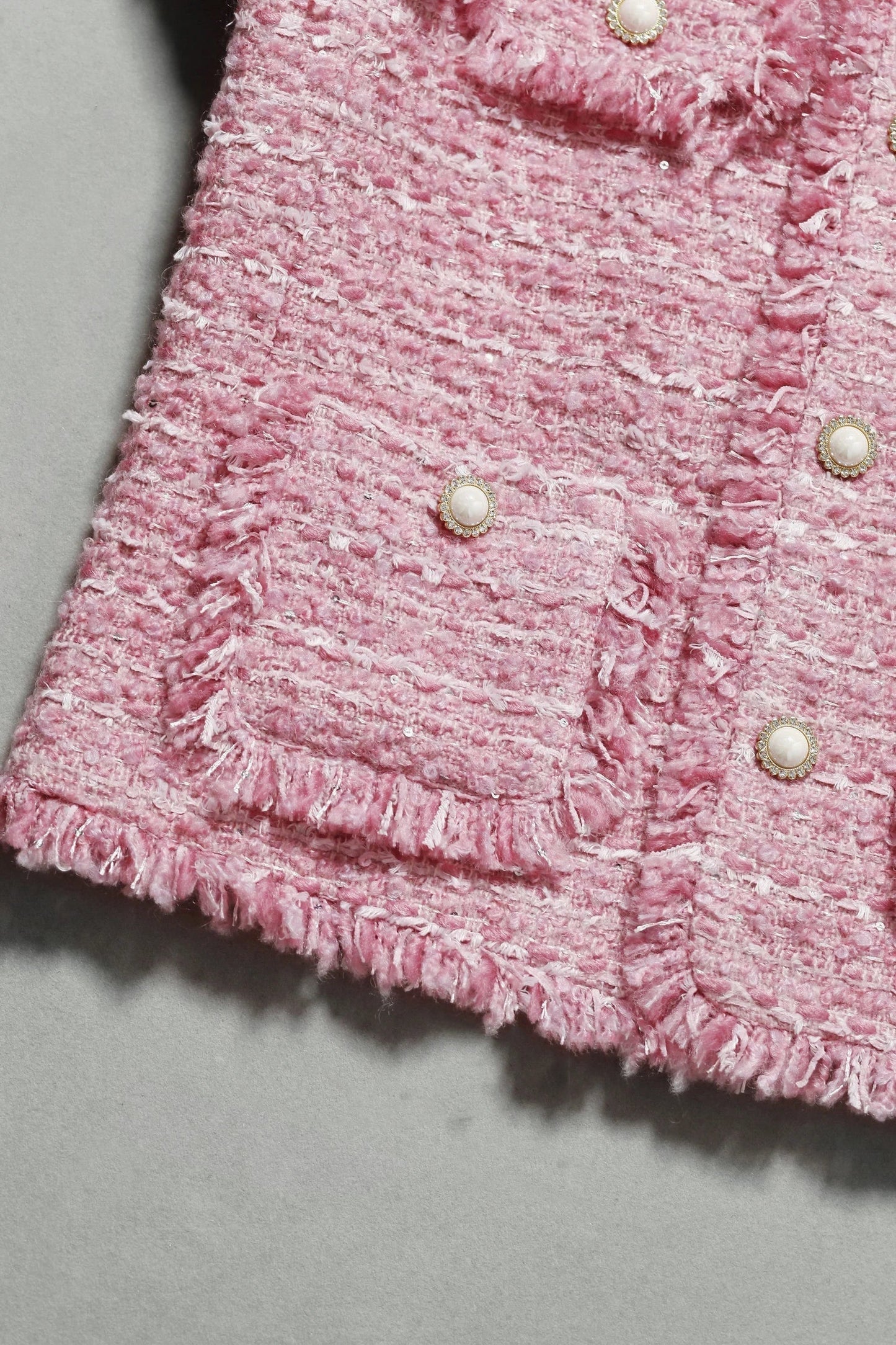 Damen Übergröße Tweed Jacke Mit Quasten Herbst