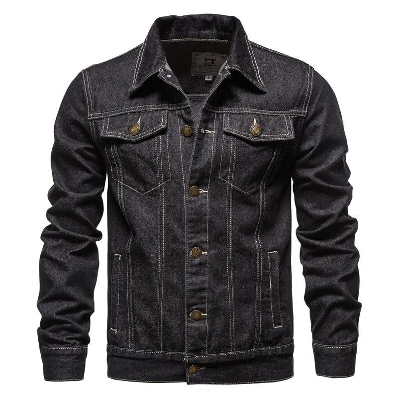 Herren Denimjacke Slim Fit Einfarbig