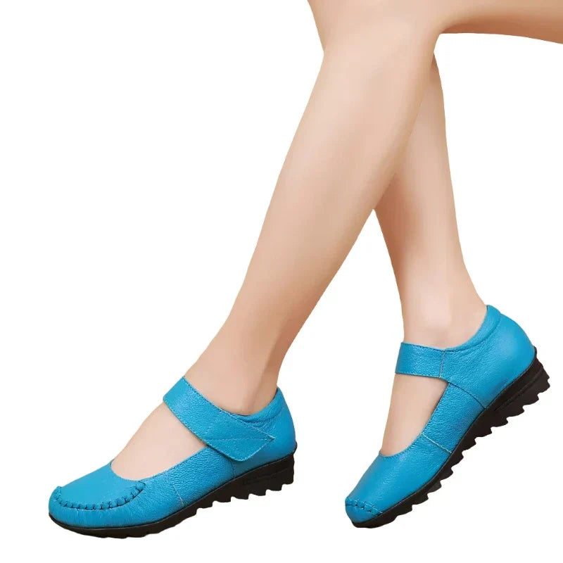 Sandale Riemen Flach Geschlossene Zehe Leder