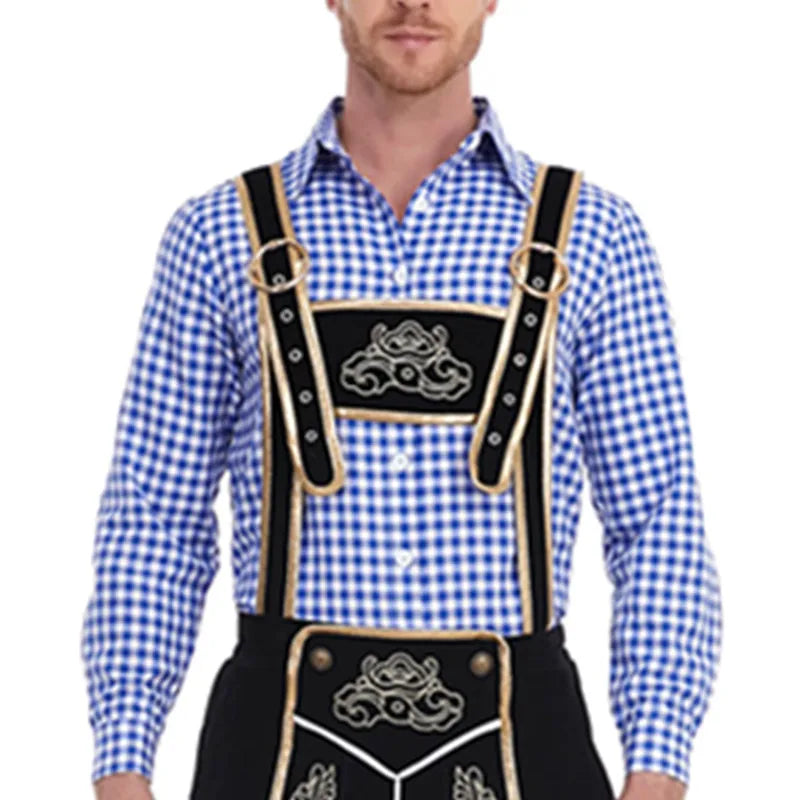 Herren Bayerische Tracht Mit Hosenträgershorts Und Hemd