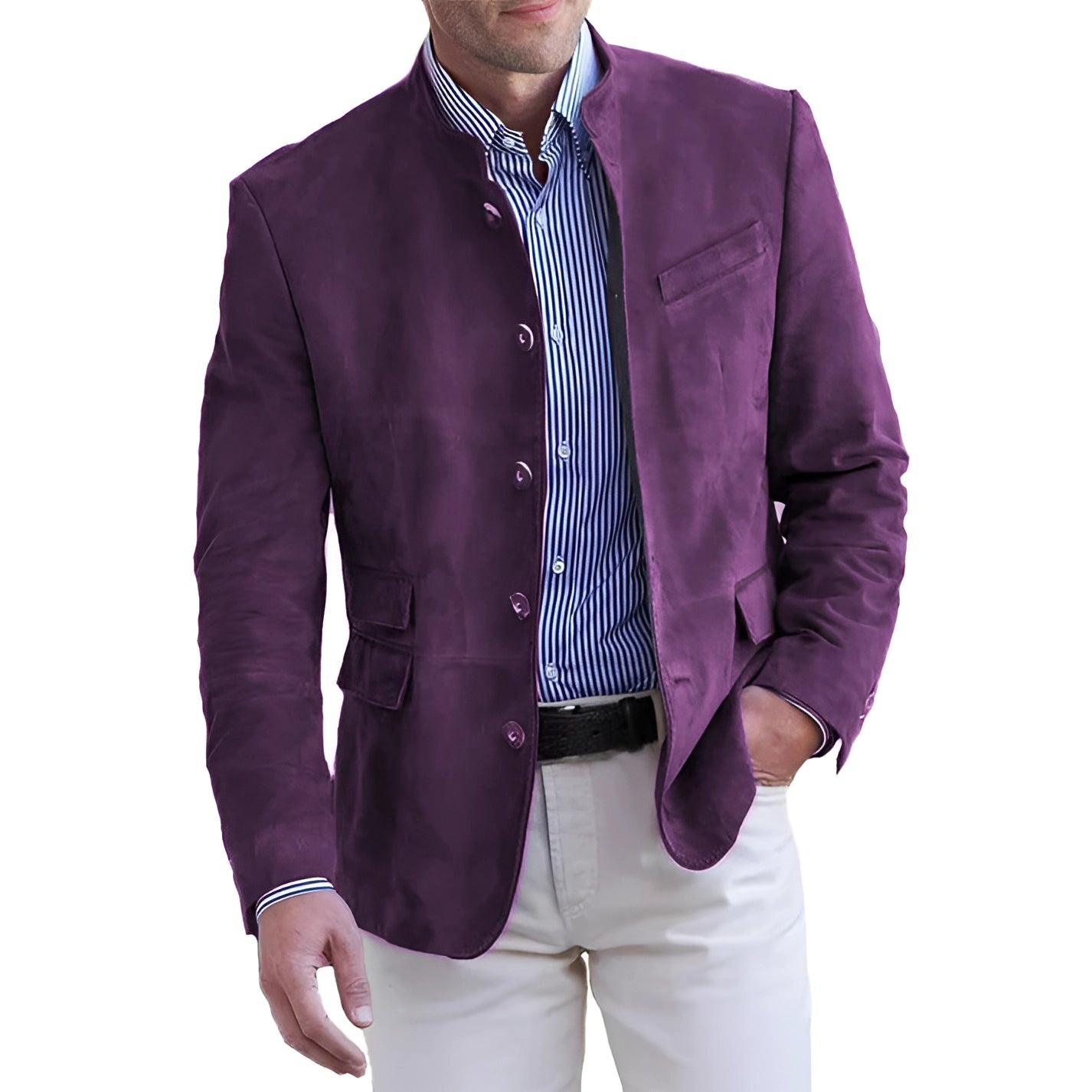 Herren Wildleder Blazer Luxuriöser Herbstmantel