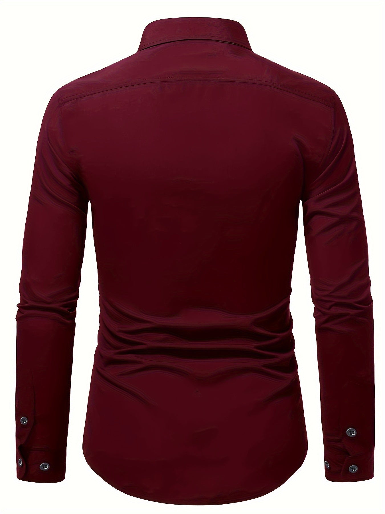 Fudus Herren Slim Fit Hemd - Einfarbiges Elegantes Langarmhemd