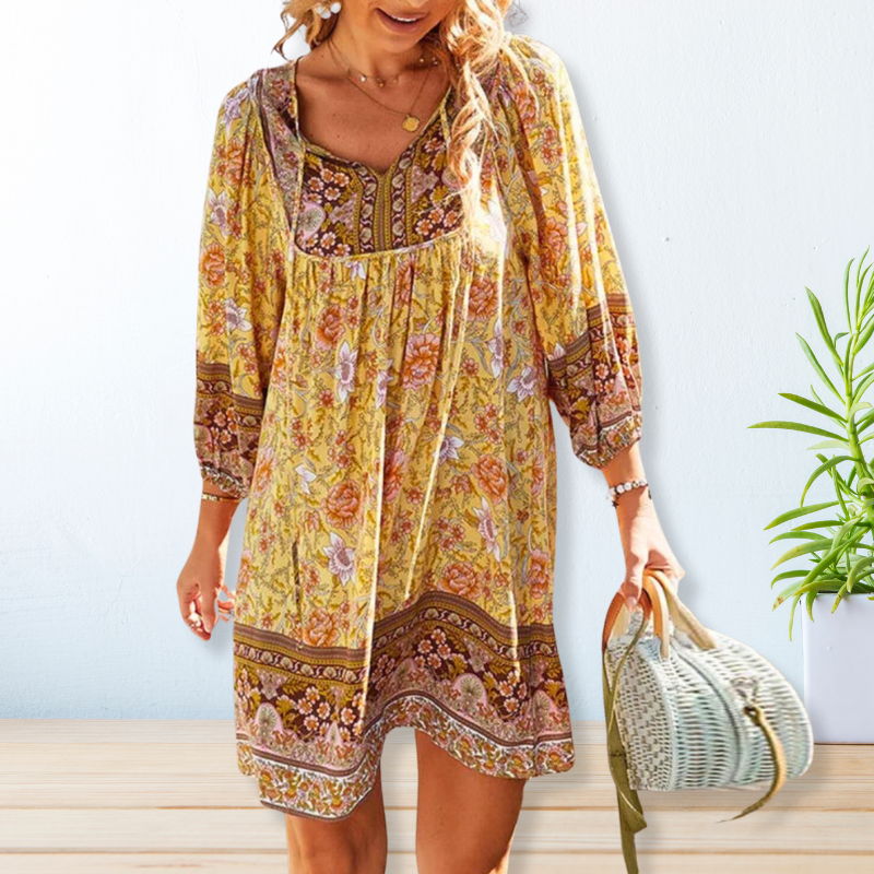 Damen Boho Sommerkleid Leicht Luftig Eleganter Stil