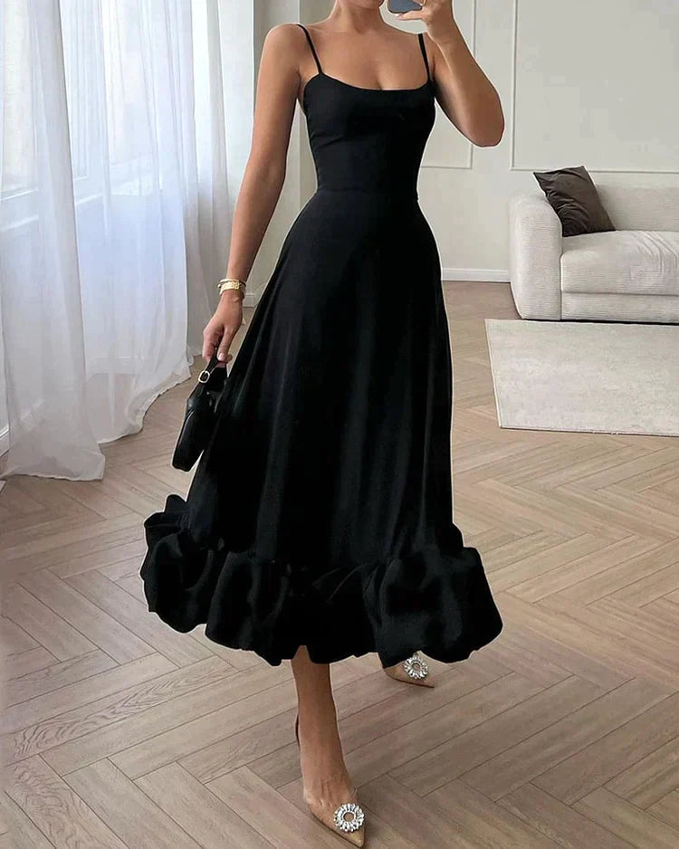 Damen Party Midi Kleid Elegant Für Abend