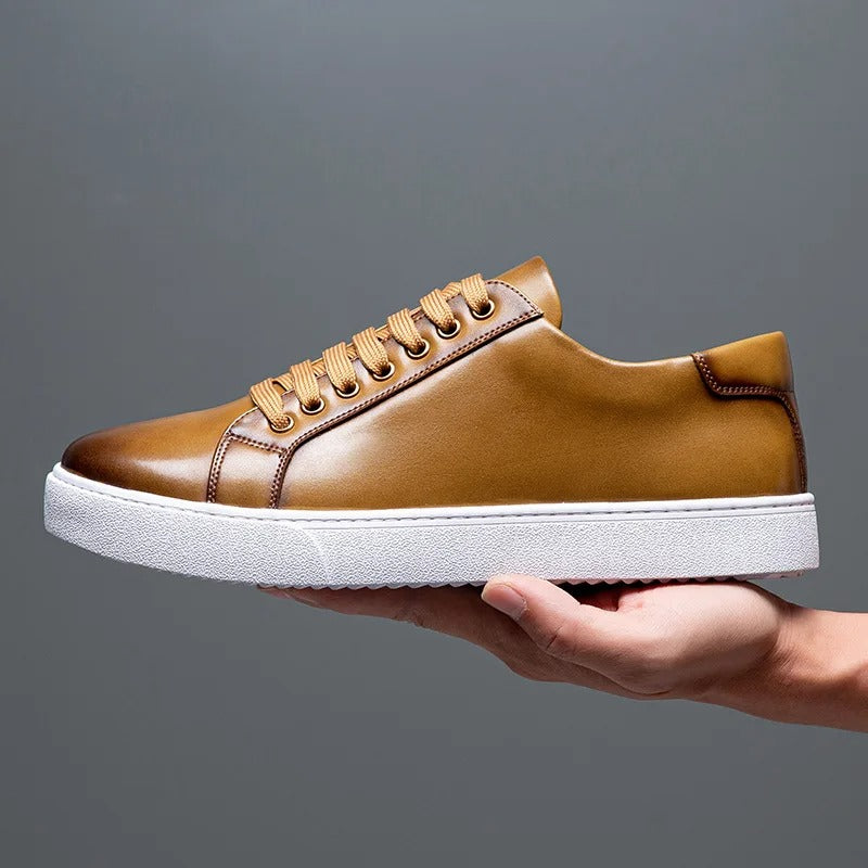 Herren Sneaker Leder Elegant Bequem