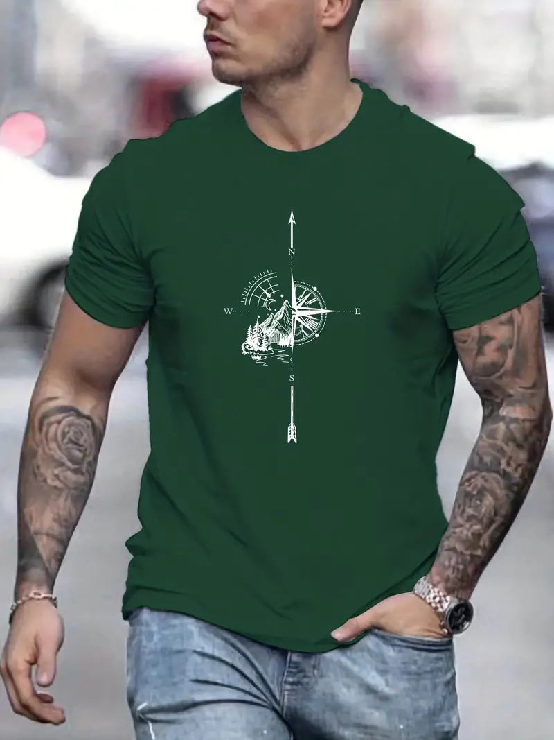 Herren Bequemes T-shirt Bedruckt