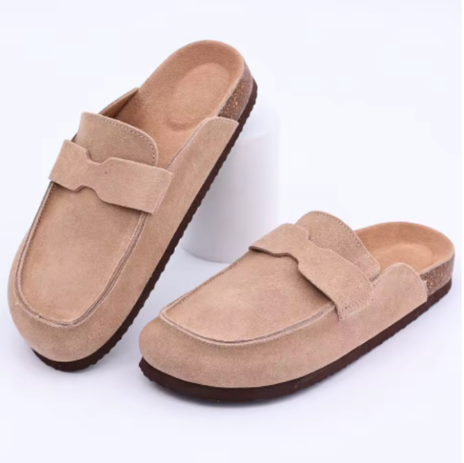 Damen Slipper Mit Weichem Wildleder Und Anatomischer Fußbettung