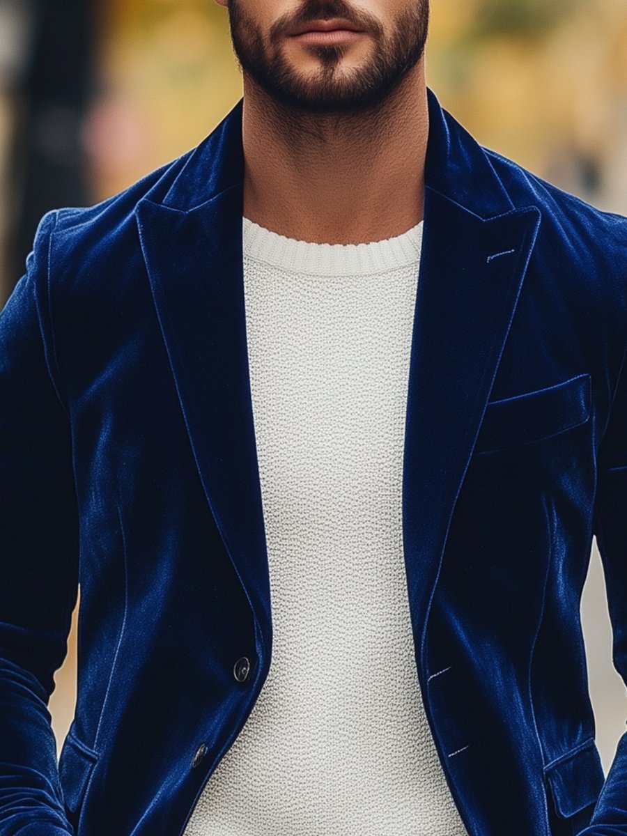 Fudus | Weinlese Samt Einreiher Anzugjacke Elegant & Stilvoll