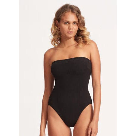 Damen Sea Dive Dd Bandeau Einteiler Schwarz