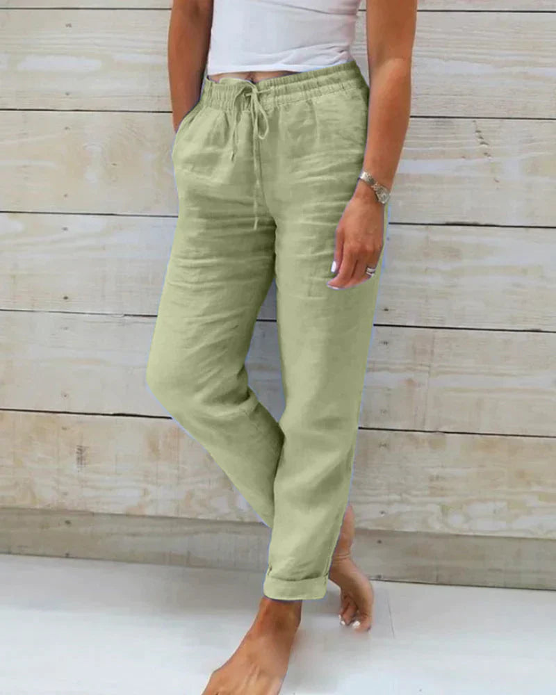 Damen Stylische Leinenhose Bequem Für Jeden Tag
